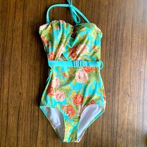 ASOS one piece swimsuit, belted, floral print, 2